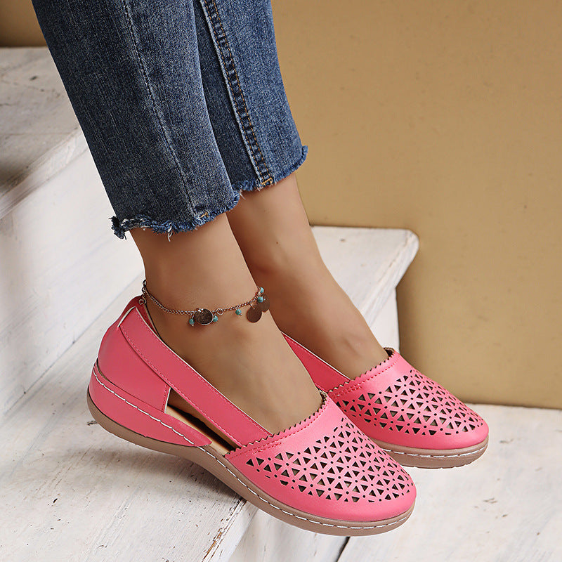 Round Toe Wedge Cross-border Large Size Flat Bottom Women's Sandals