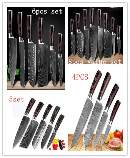 Professional Chef Knife Set - 6-8 Piece Kitchen Knife Collection