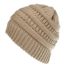 Women's Mixed Color Knitted Wool Hat with Ponytail Opening