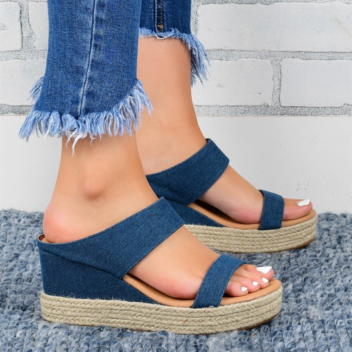 Women's Wedge Heel Sandals - Casual Hemp Platform Shoes