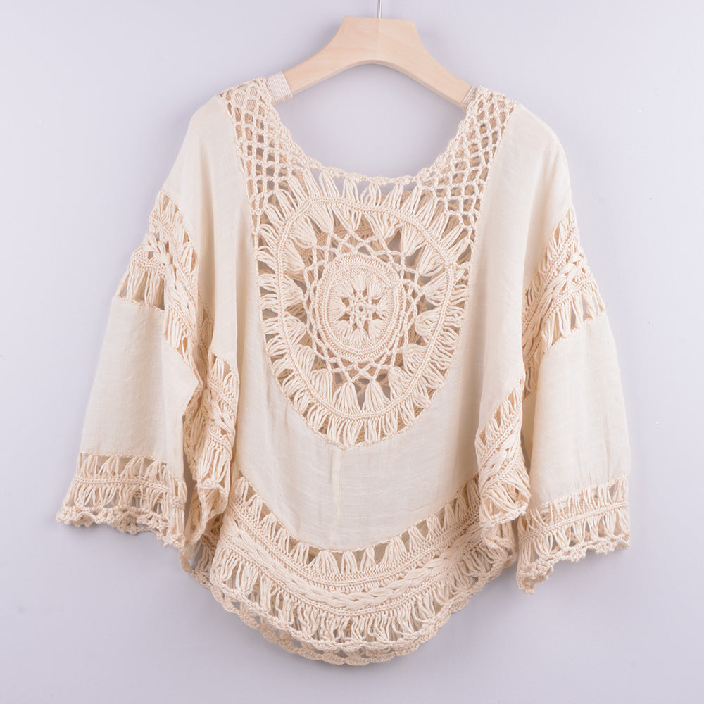 Swimsuit Southeast Asia Hot Sale Hand Crochet Halter Hollow Ins Wind Beach Blouse Top