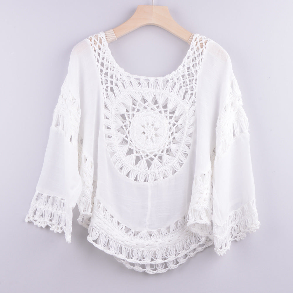 Swimsuit Southeast Asia Hot Sale Hand Crochet Halter Hollow Ins Wind Beach Blouse Top