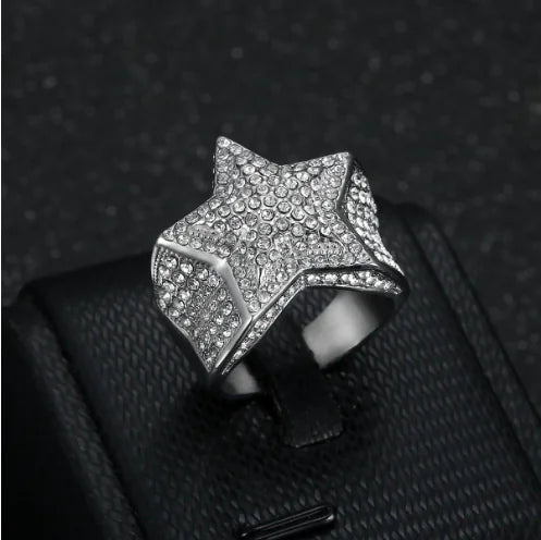 Men's Hip Hop Star Pentagram Ring