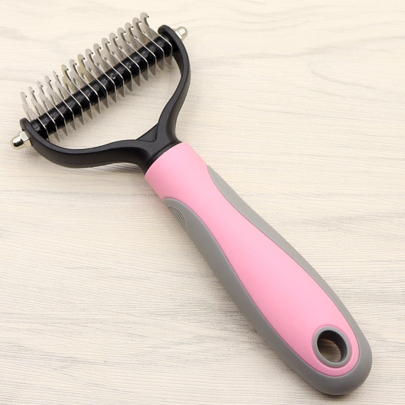 Pet Grooming Comb - Double-Sided Blade for Long-Haired Dogs