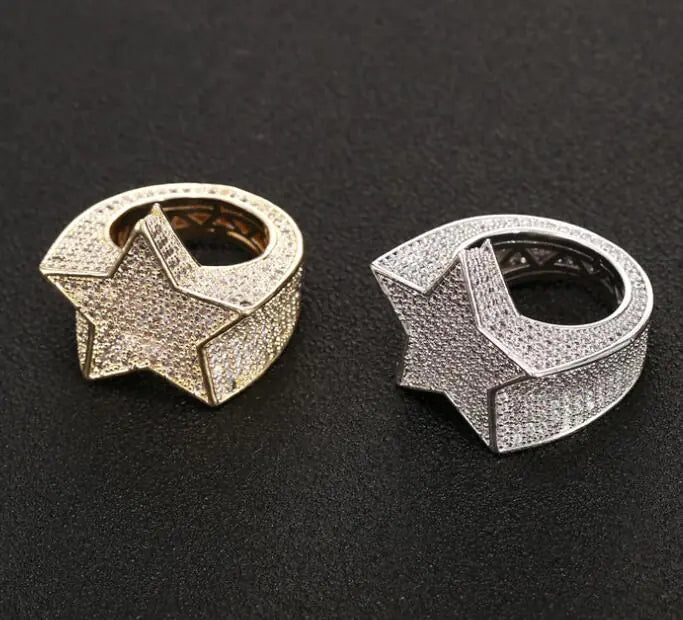 Men's Hip Hop Star Pentagram Ring