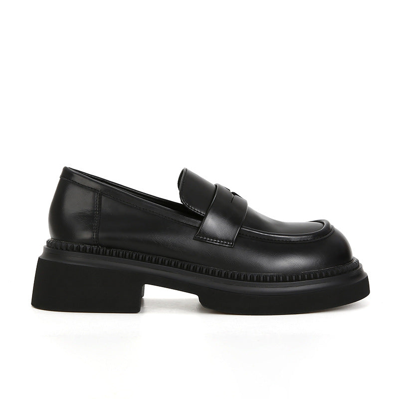 British Style Retro Rub Colored Thick Bottom Loafers