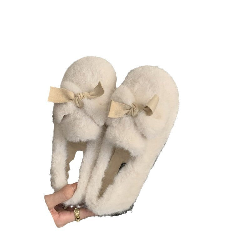Winter Warm Bow Tie Shoes Ladies