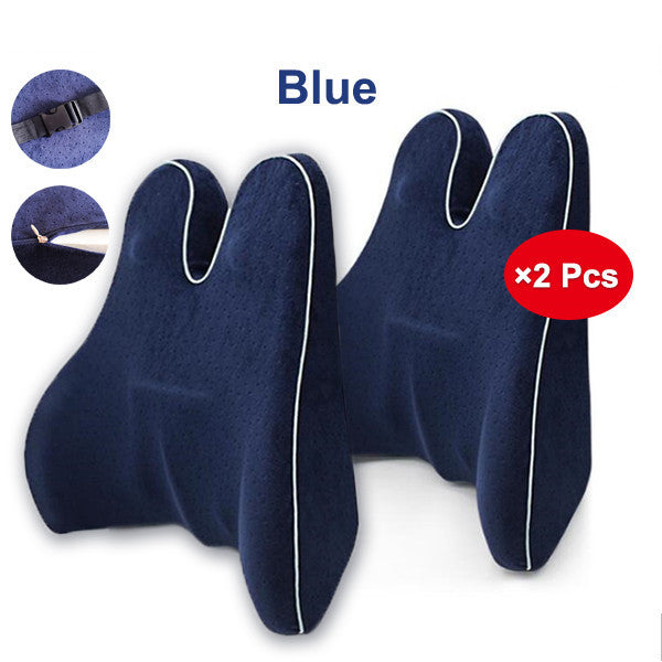 Memory Foam Lumbar Support Pillow - Car Seat & Office Chair Cushion