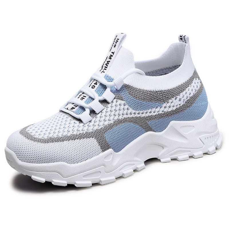 Soft Sole Lightweight Dad Shoes Women's Shoes Flying Woven Breathable Mesh Surface Shoes