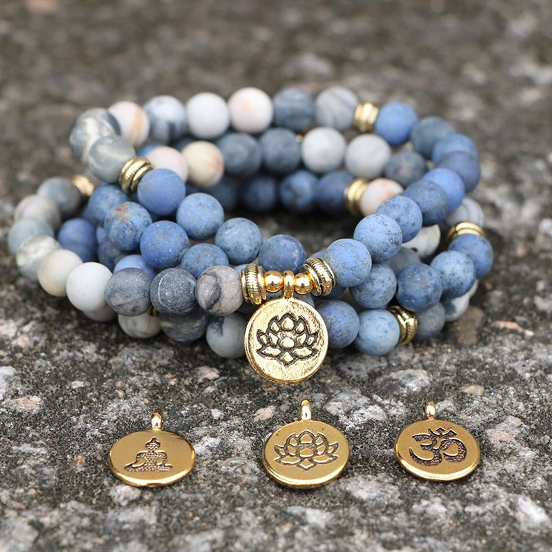 108 Buddha Beads Bracelet - Tiger Eye Stone Meditation Jewelry