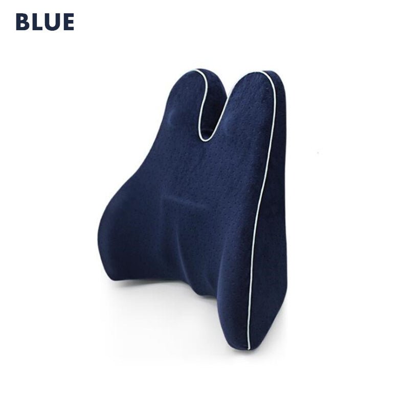 Memory Foam Lumbar Support Pillow - Car Seat & Office Chair Cushion