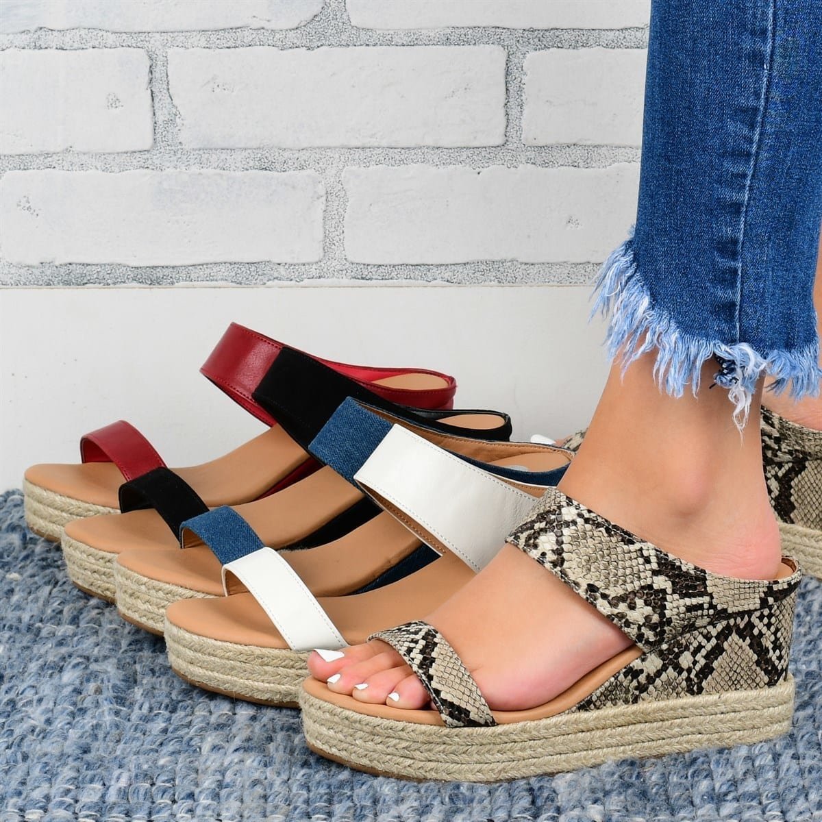 Women's Wedge Heel Sandals - Casual Hemp Platform Shoes