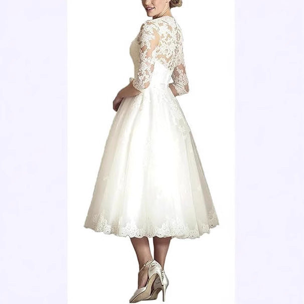 Women's Fashion Lace Mid-length Temperament Dress