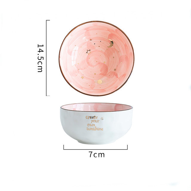 Cute Ceramic Breakfast & Salad Bowl Set