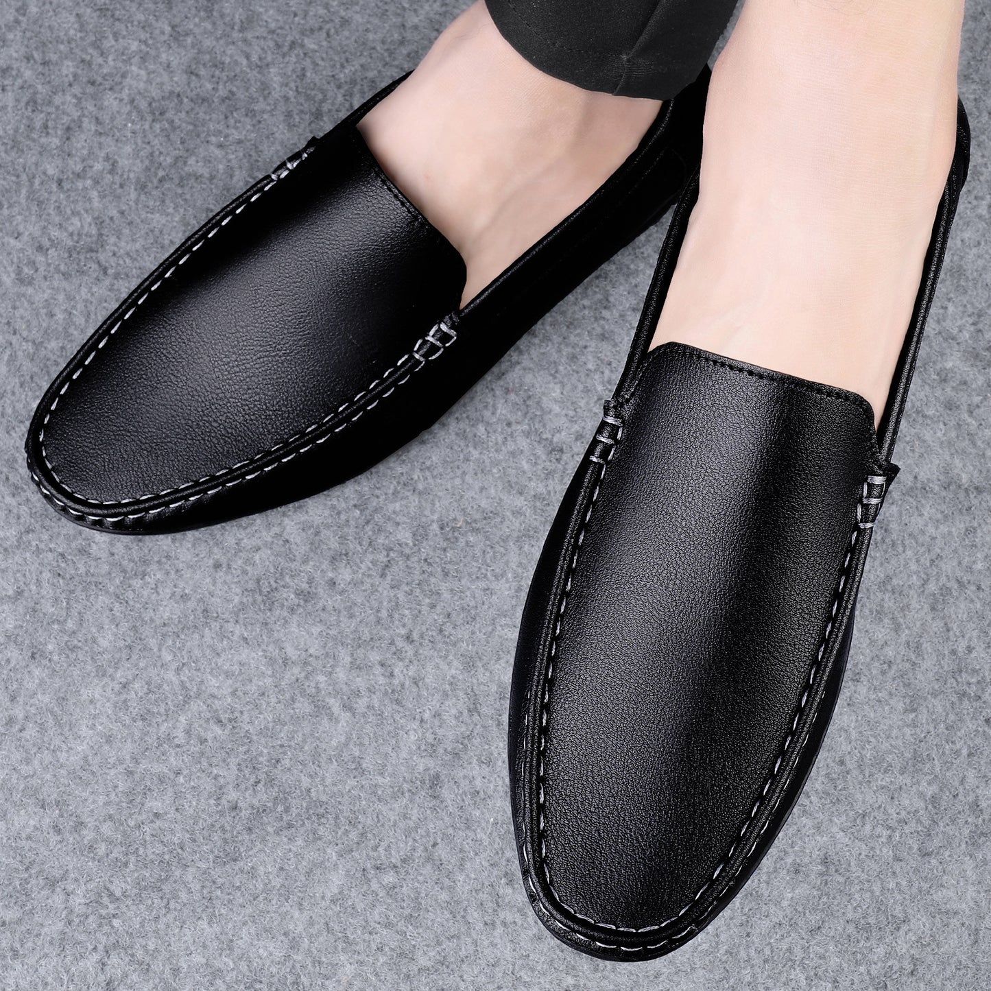Men's Casual Style Loafers Low-top Soft Bottom White