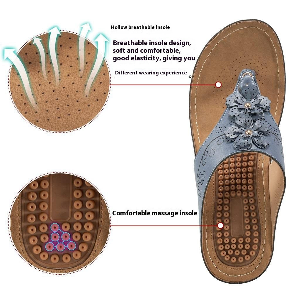 Women's Thick-soled Flip-flops Non-slip High Heel Slippers