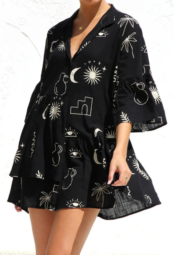 Women's Casual Fashion Loose Cool Shirt Dress