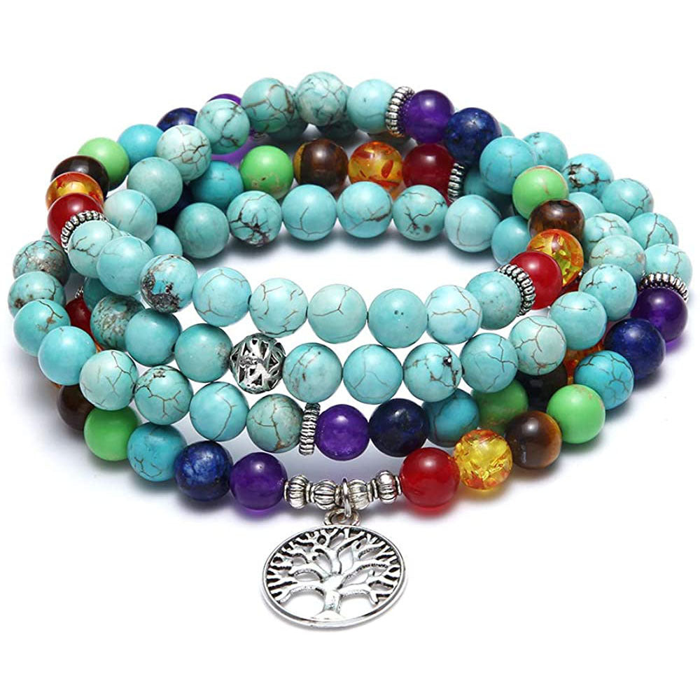 108 Buddha Beads Bracelet - Tiger Eye Stone Meditation Jewelry
