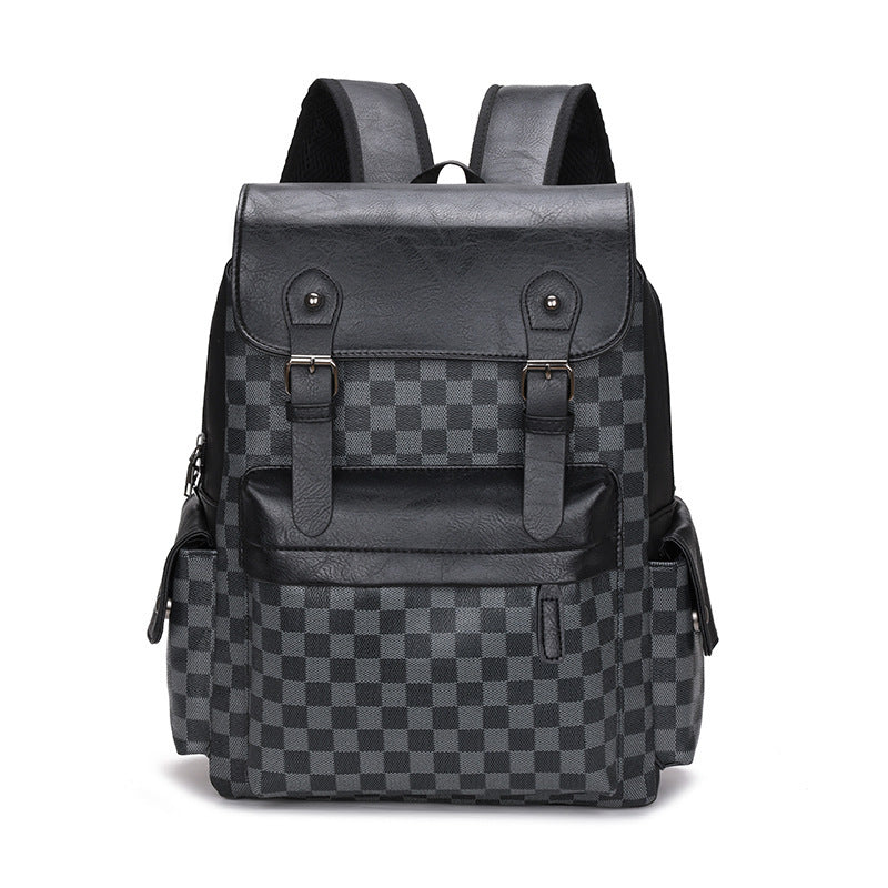 Large Capacity Plaid Travel Backpack - 36-55L