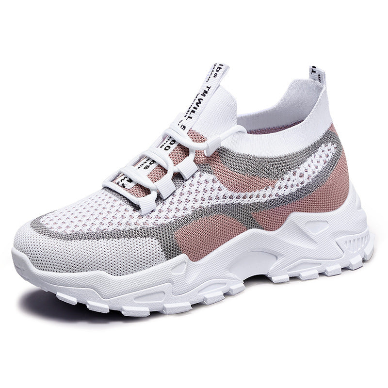 Soft Sole Lightweight Dad Shoes Women's Shoes Flying Woven Breathable Mesh Surface Shoes