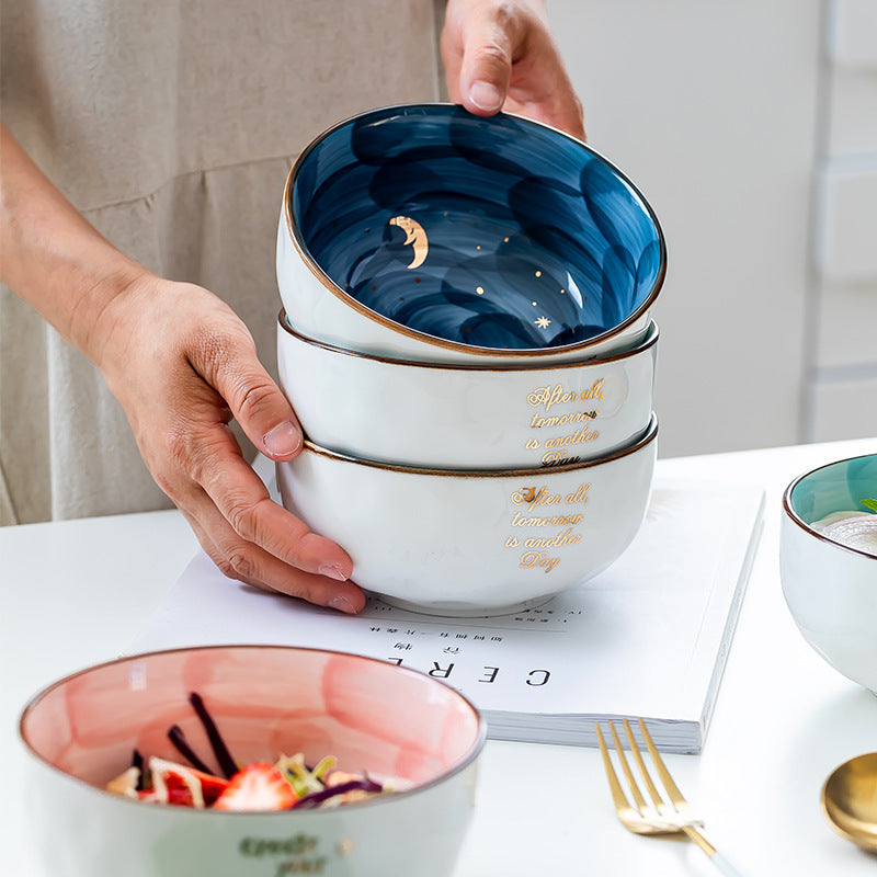Cute Ceramic Breakfast & Salad Bowl Set