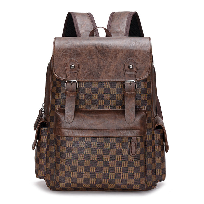 Large Capacity Plaid Travel Backpack - 36-55L