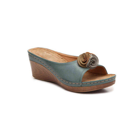 Fashion Flower Wedge Fish Mouth Sandals Women's Shoes