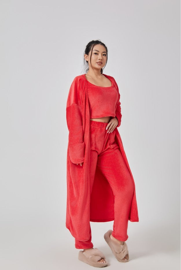 Women's 3-Piece Cozy Winter Pajama Lounge Set