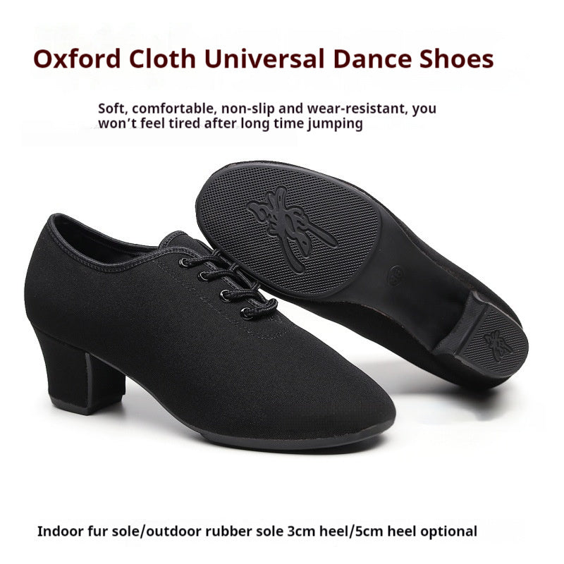 Oxford Cloth Dancing Shoes Ethnic Dance Middle Heel Men's Professional Ballroom Dancing Shoes