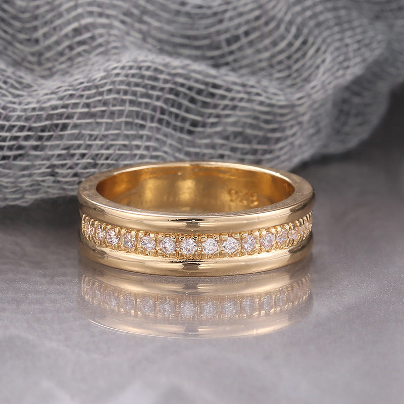 Golden Rhinestone Ring - Copper Plated Fashion Jewelry