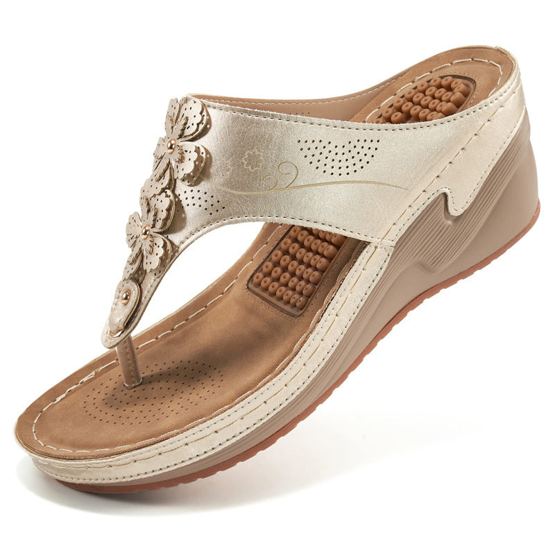 Women's Thick-soled Flip-flops Non-slip High Heel Slippers