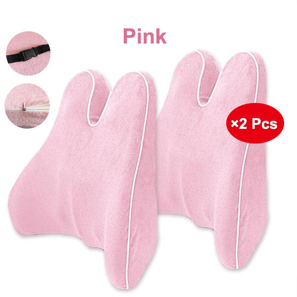 Memory Foam Lumbar Support Pillow - Car Seat & Office Chair Cushion