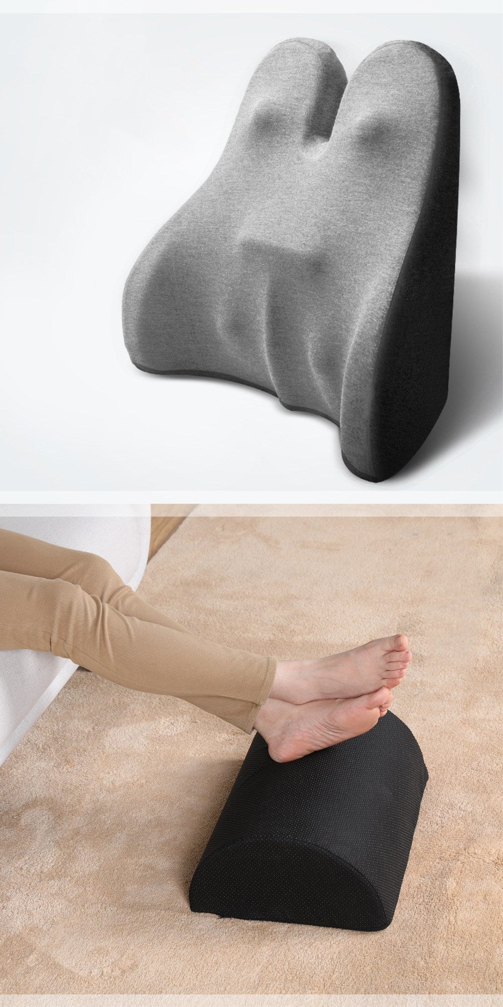 Memory Foam Lumbar Support Pillow - Car Seat & Office Chair Cushion