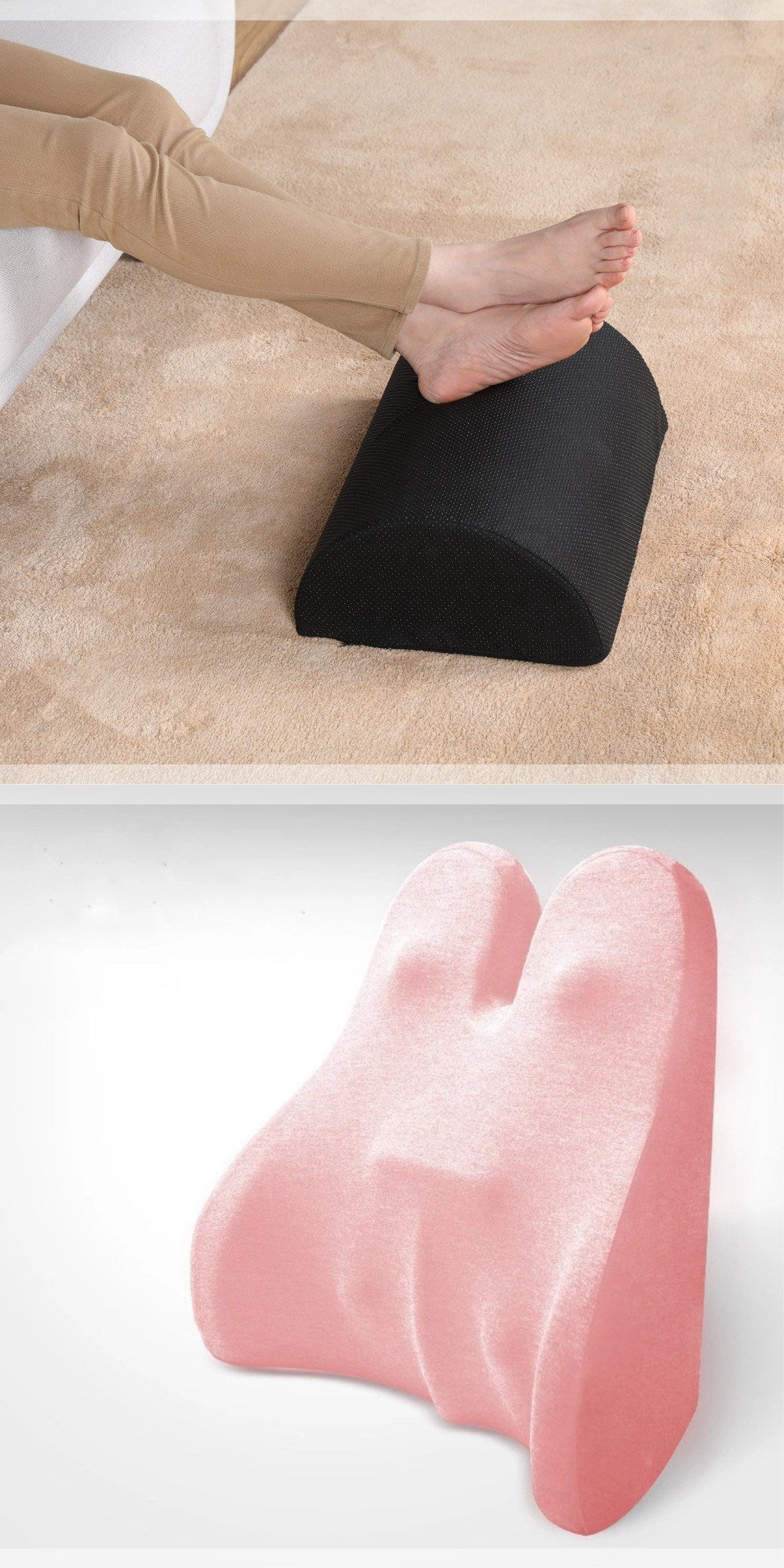 Memory Foam Lumbar Support Pillow - Car Seat & Office Chair Cushion