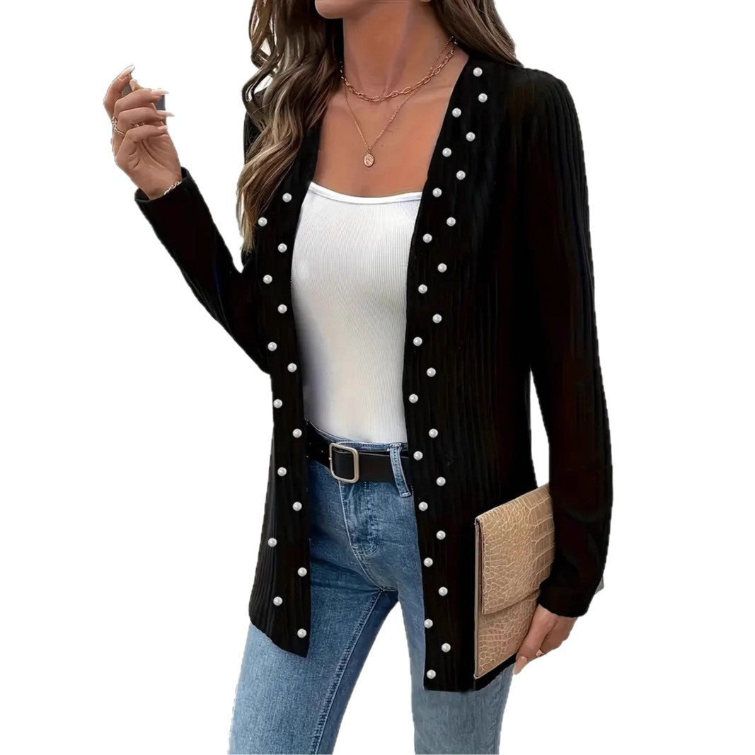 Women's Elegant Graceful Beaded Heavy Industry Knitted Coat Jacket