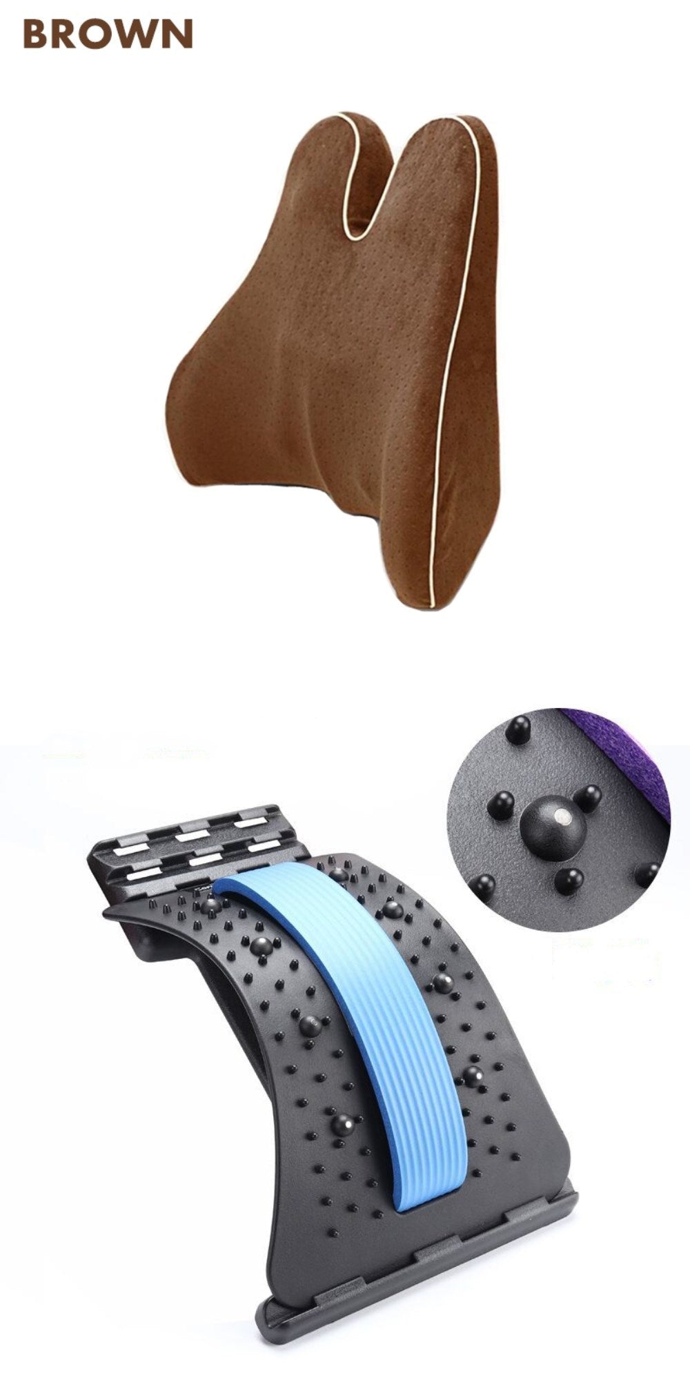 Memory Foam Lumbar Support Pillow - Car Seat & Office Chair Cushion