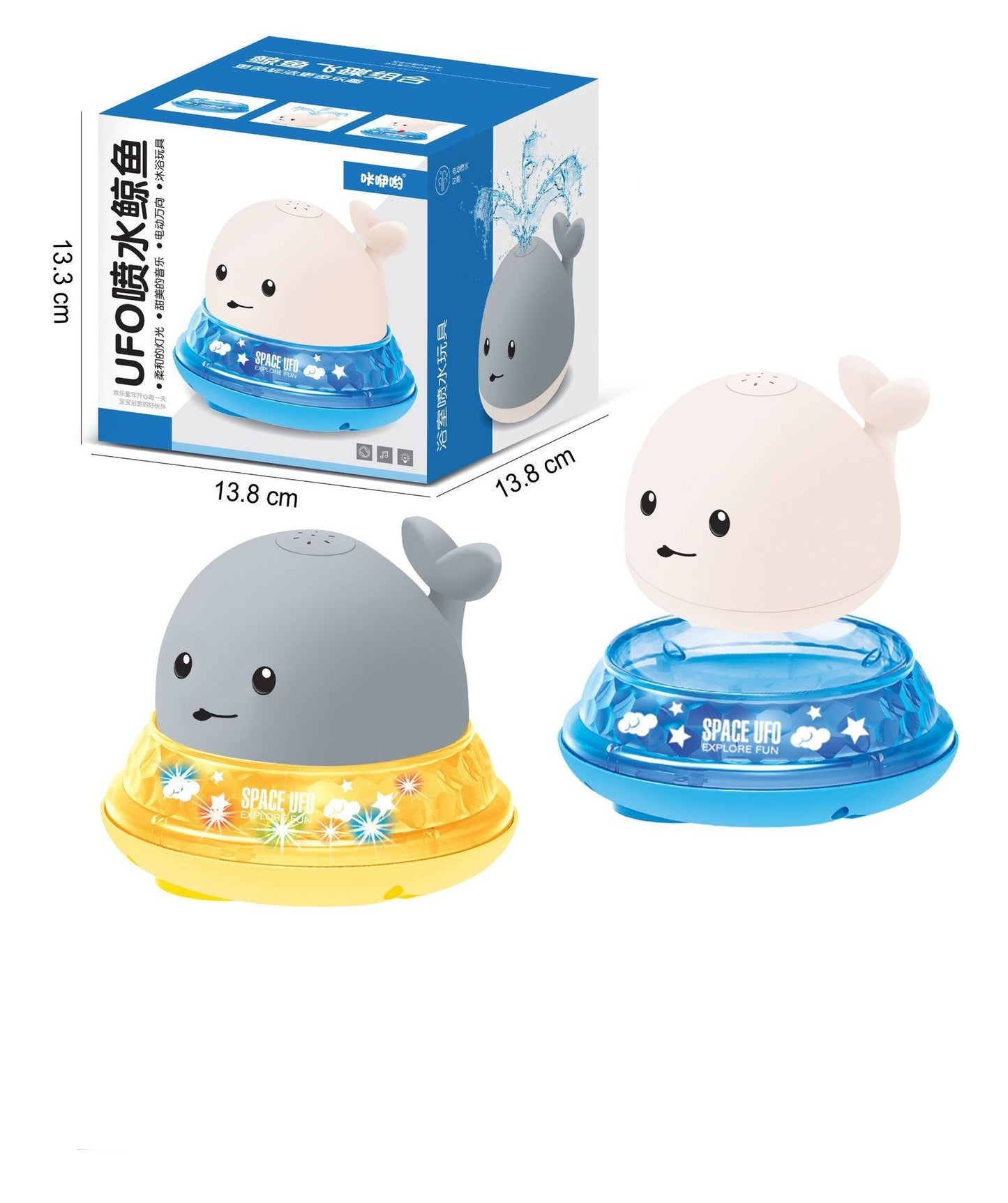 Baby Whale Bath Toy - Floating Water Spraying Toy with LED Lights