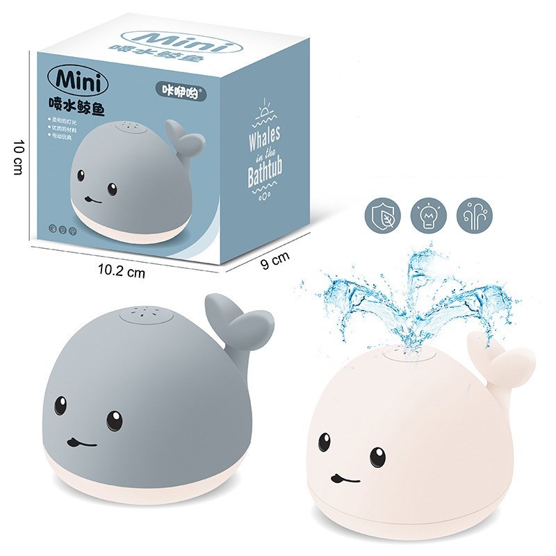 Baby Whale Bath Toy - Floating Water Spraying Toy with LED Lights