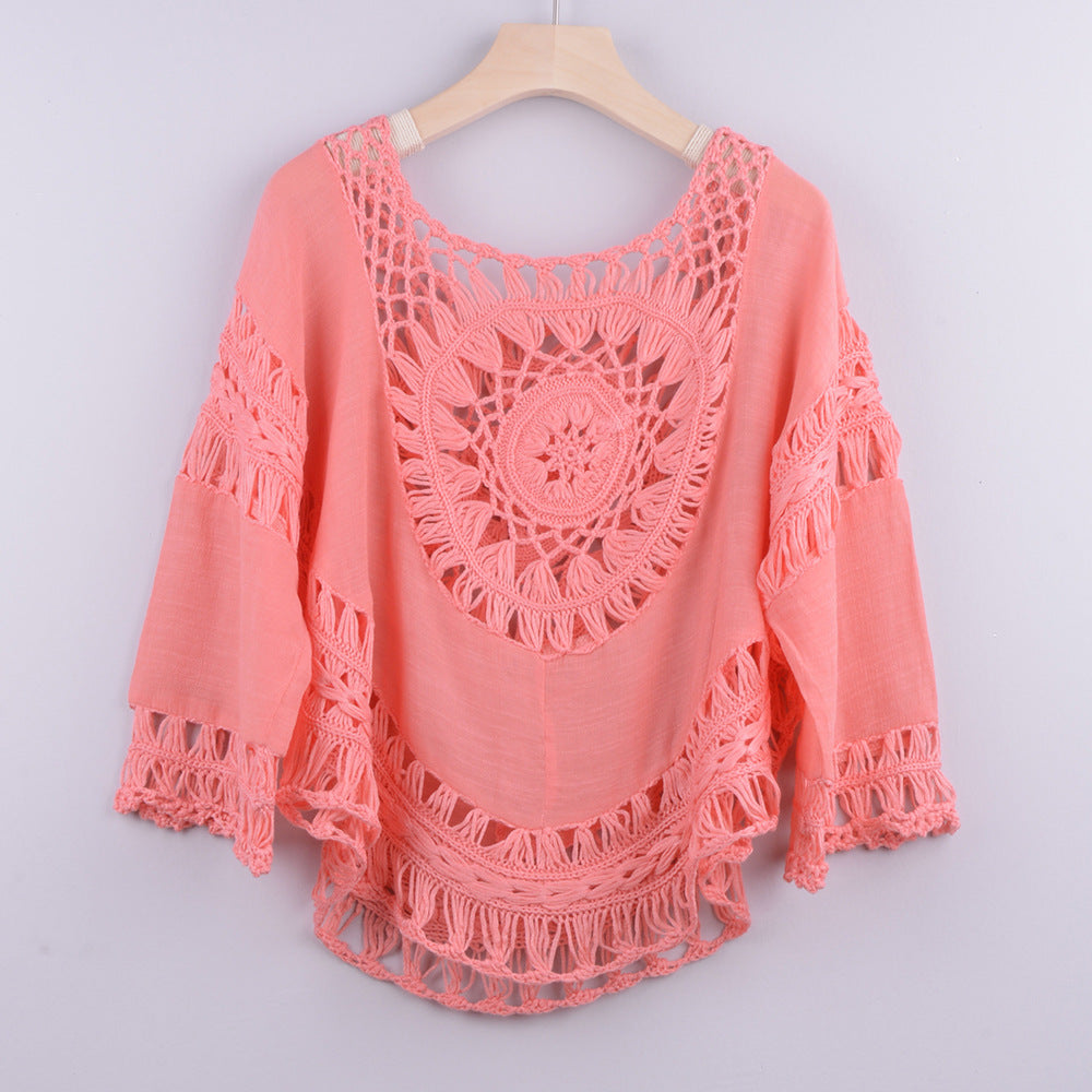 Swimsuit Southeast Asia Hot Sale Hand Crochet Halter Hollow Ins Wind Beach Blouse Top