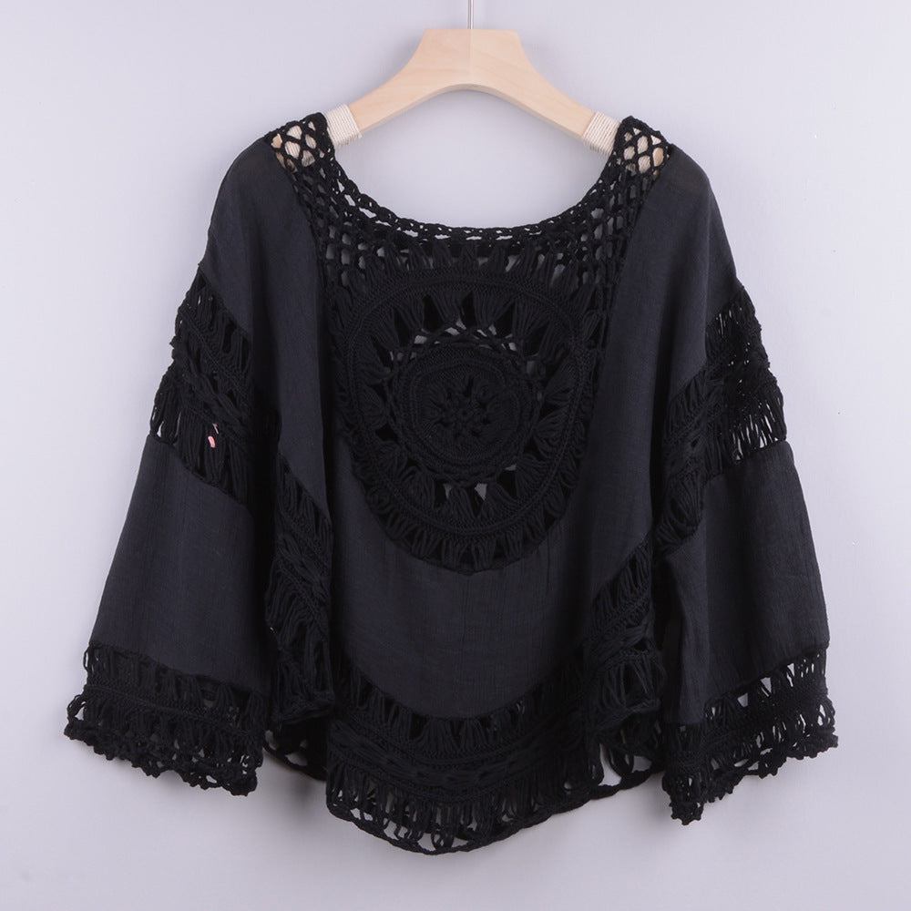 Swimsuit Southeast Asia Hot Sale Hand Crochet Halter Hollow Ins Wind Beach Blouse Top