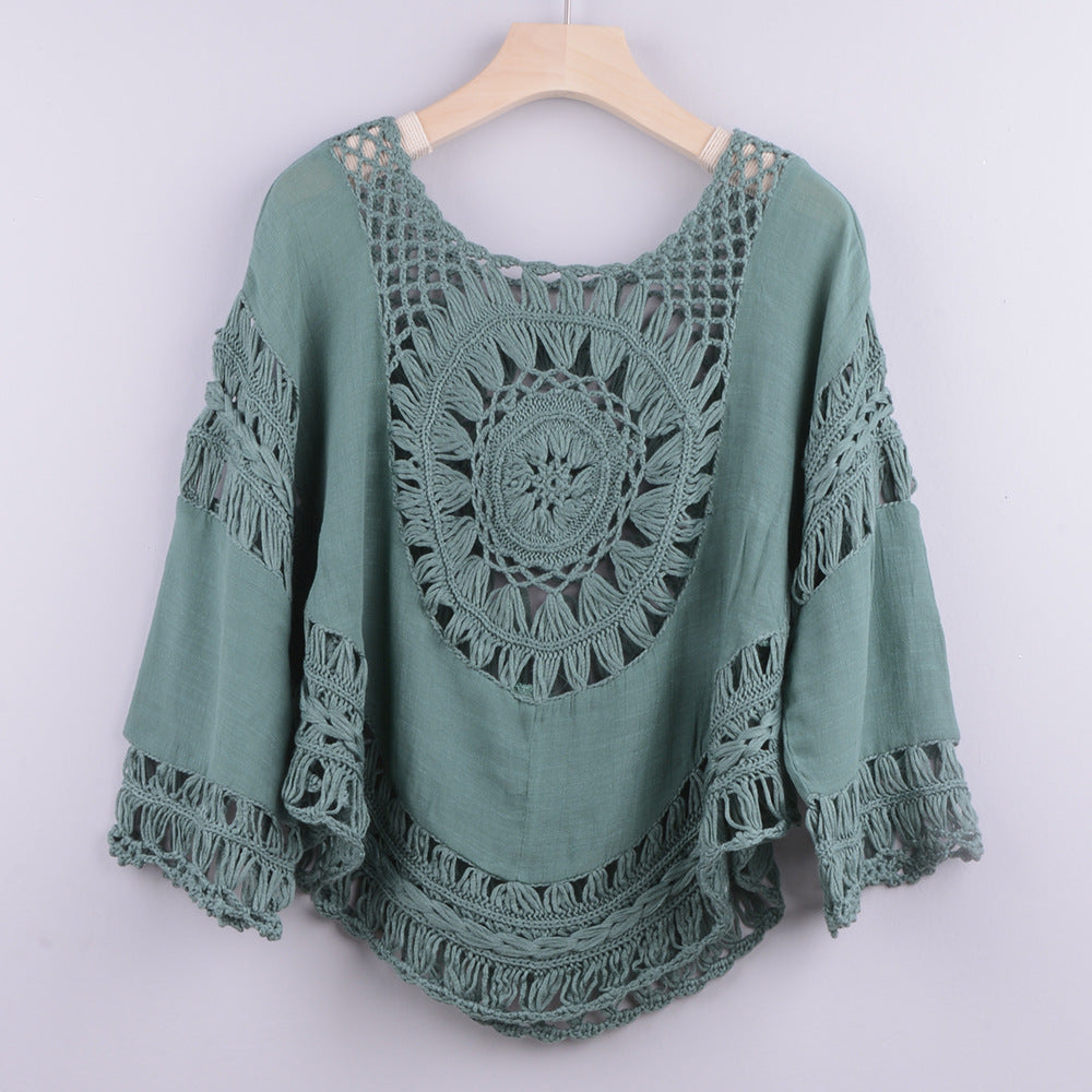 Swimsuit Southeast Asia Hot Sale Hand Crochet Halter Hollow Ins Wind Beach Blouse Top