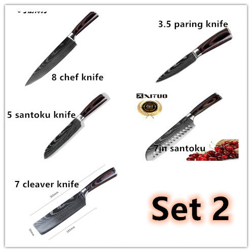 Professional Chef Knife Set - 6-8 Piece Kitchen Knife Collection