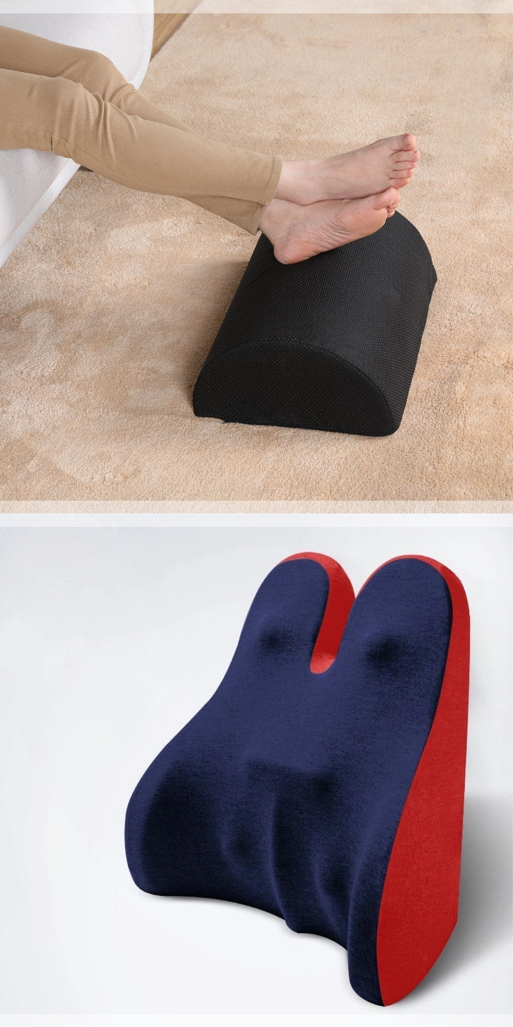 Memory Foam Lumbar Support Pillow - Car Seat & Office Chair Cushion