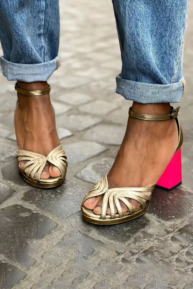 Women's High Heel Fashion Peep Toe Buckle Sandals