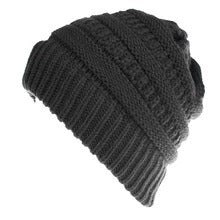 Women's Mixed Color Knitted Wool Hat with Ponytail Opening
