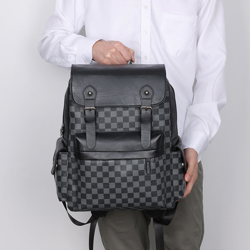 Large Capacity Plaid Travel Backpack - 36-55L