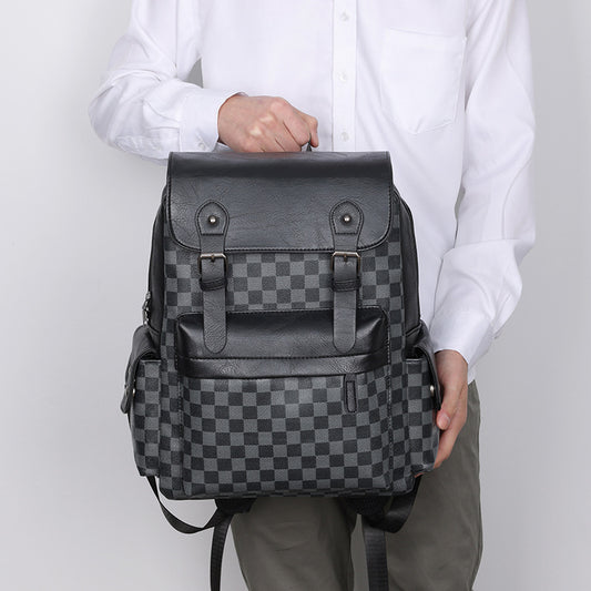 Large Capacity Plaid Travel Backpack - 36-55L