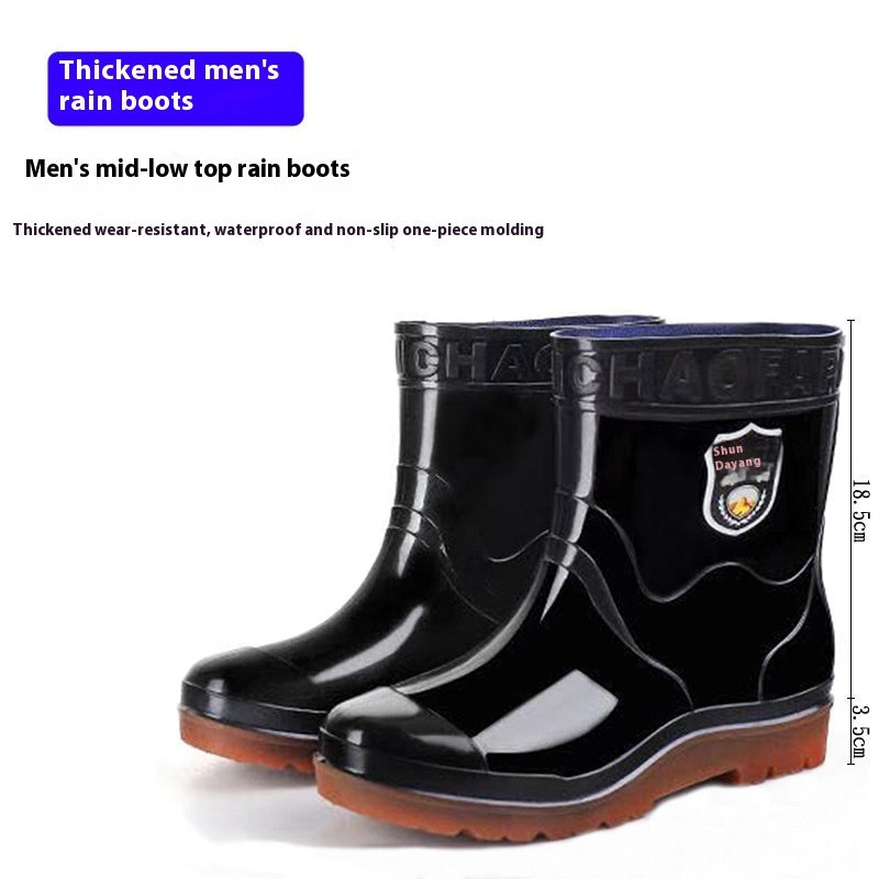 Men's Camouflage Rain Boots - Fleece-Lined Waterproof