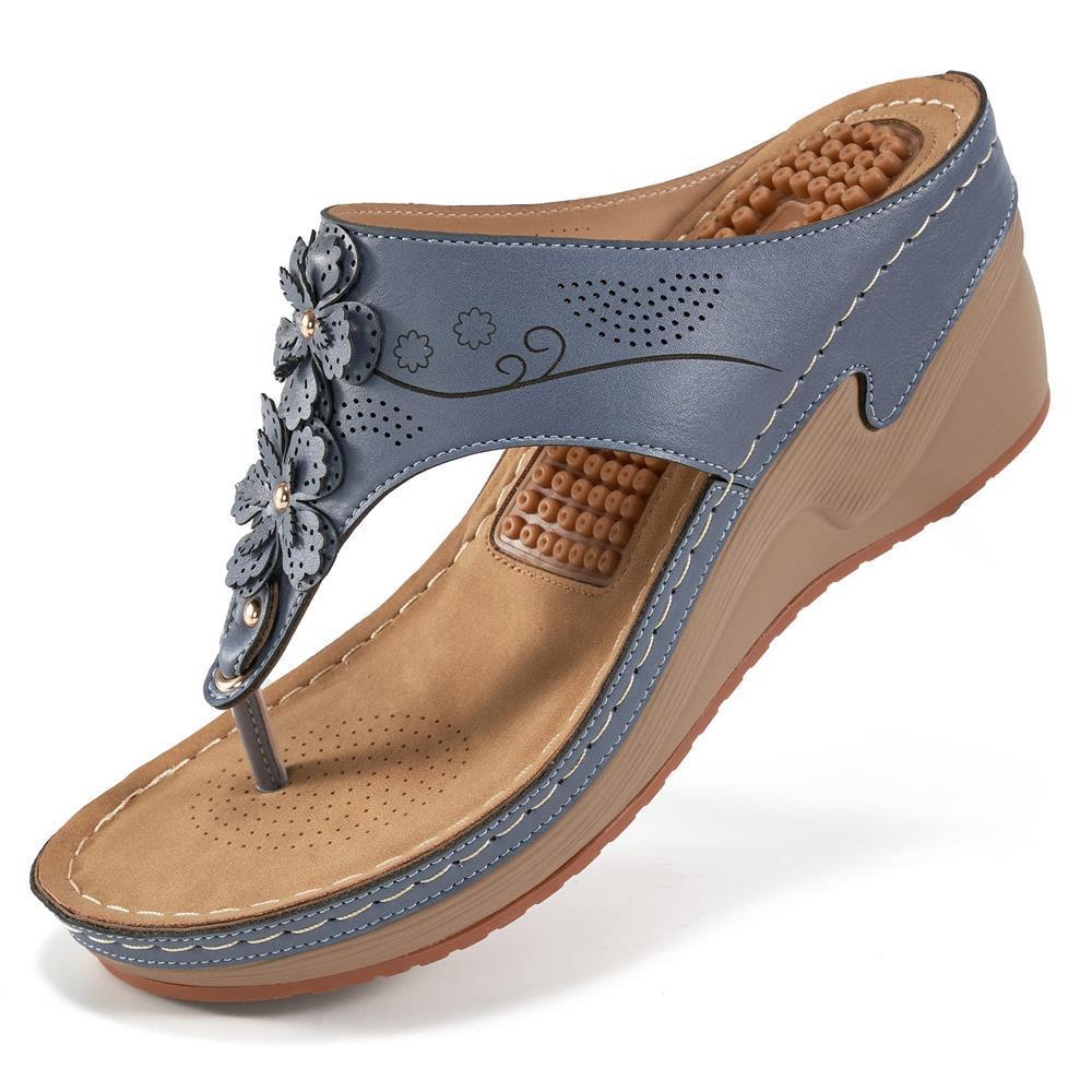 Women's Thick-soled Flip-flops Non-slip High Heel Slippers