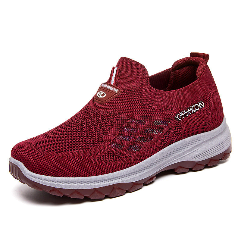 Women's Casual Shoes Flying Woven Lightweight Slip-on Mesh Surface Shoes
